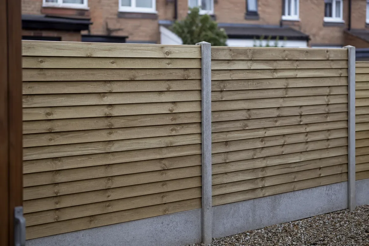 Feather edge timber fencing in a Blackburn garden